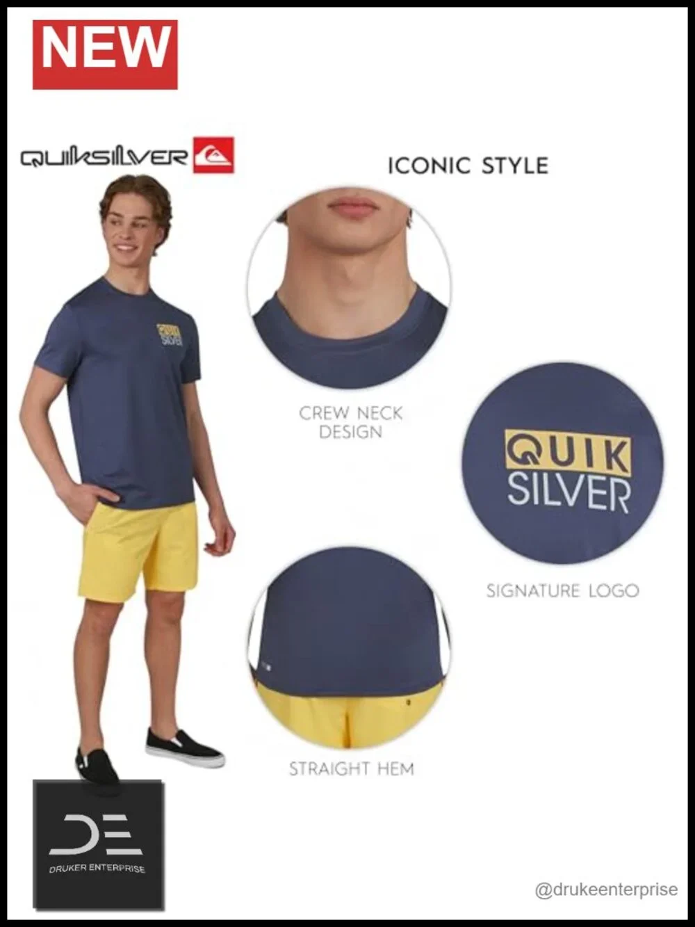 Men's UPF 50 Short Sleeve Rash Guard Sun Tee Swimwear